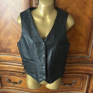 Classic Black Leather Vest